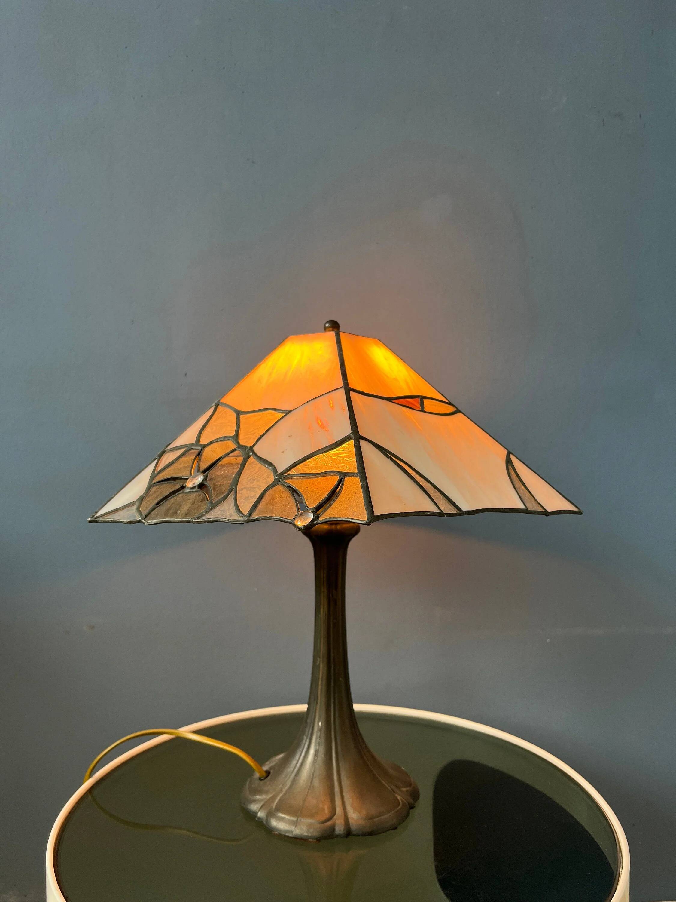 Art Deco stained glass table lamp
