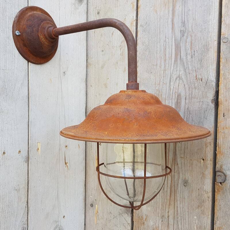 French Rusty Barn Lamp wall light