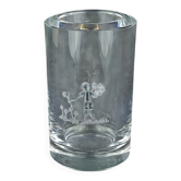 Orrefors engraved crystal bud vase, Sweden, 1950s-1960s