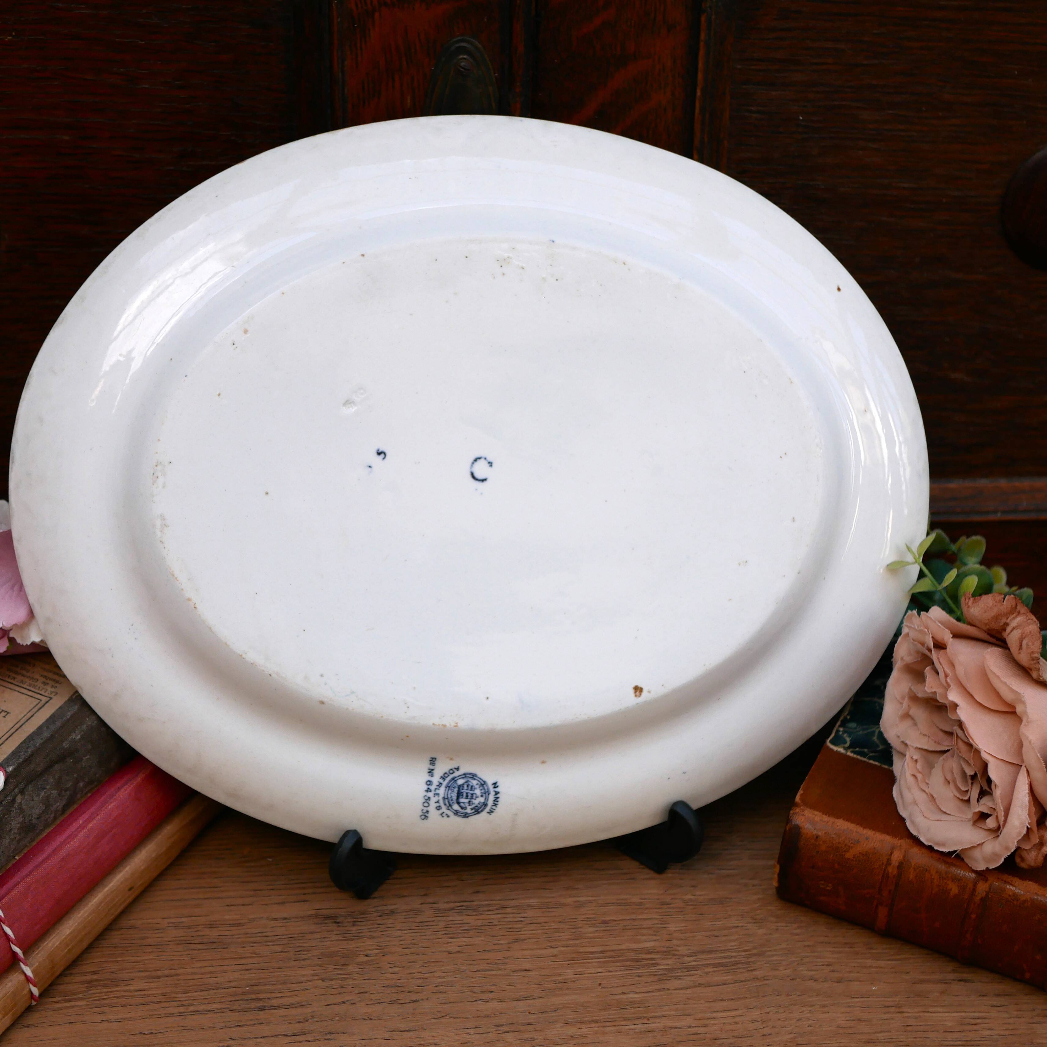 Adderleys Ltd Plate motif Nankin Made in 1912 Blue and white stoneware plate