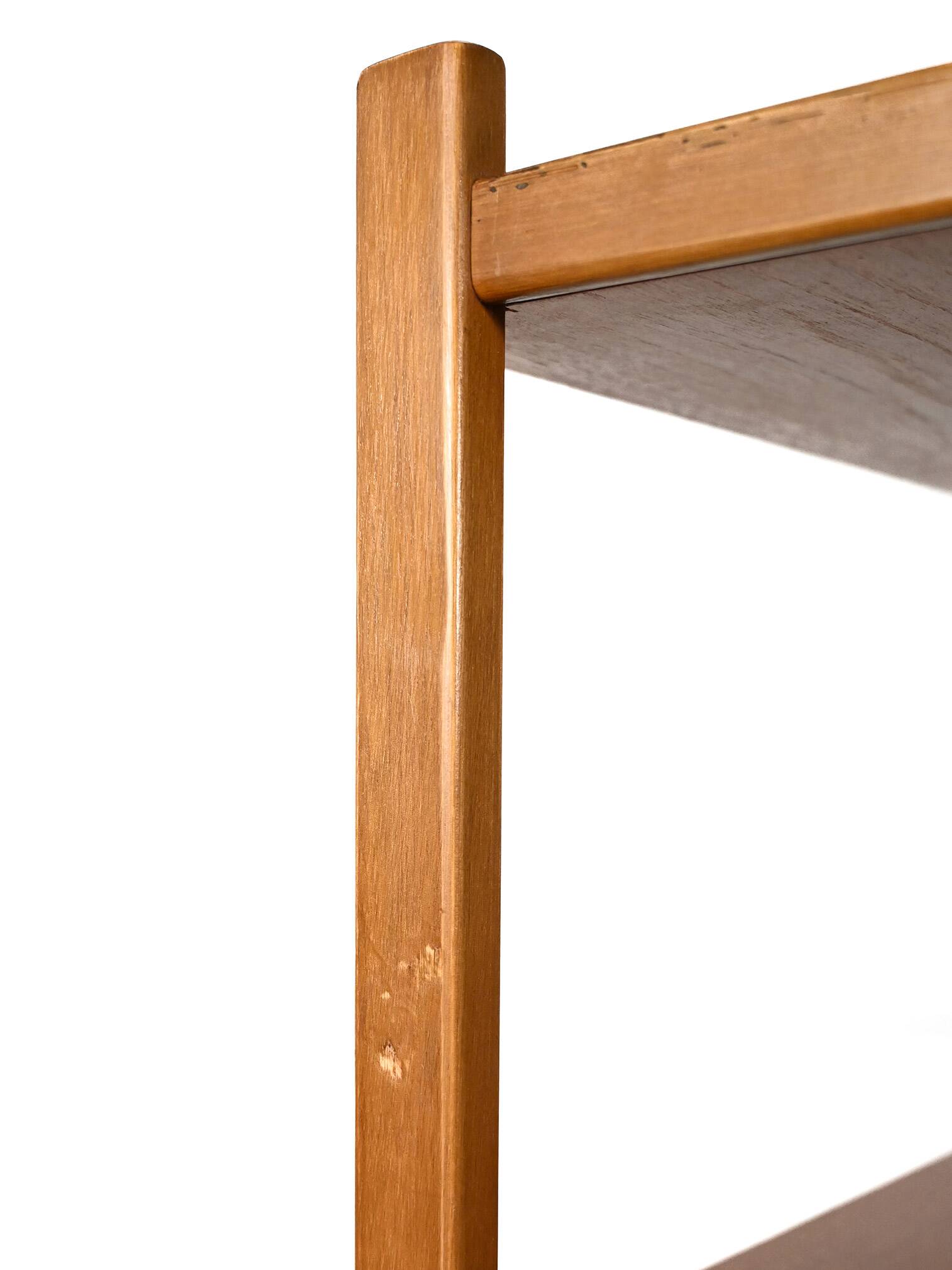 Scandinavian teak bookcase with pull-out desk