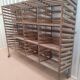 Wooden shelf on wheels