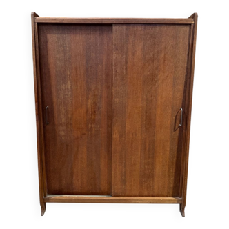 Vintage oak wardrobe - Sliding doors - 1950s