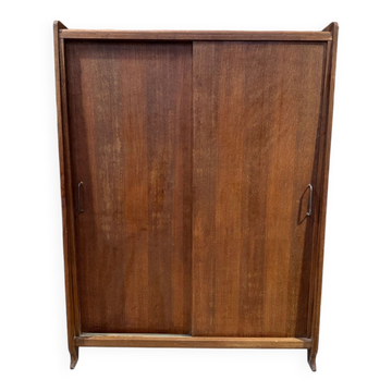 Vintage oak wardrobe - Sliding doors - 1950s