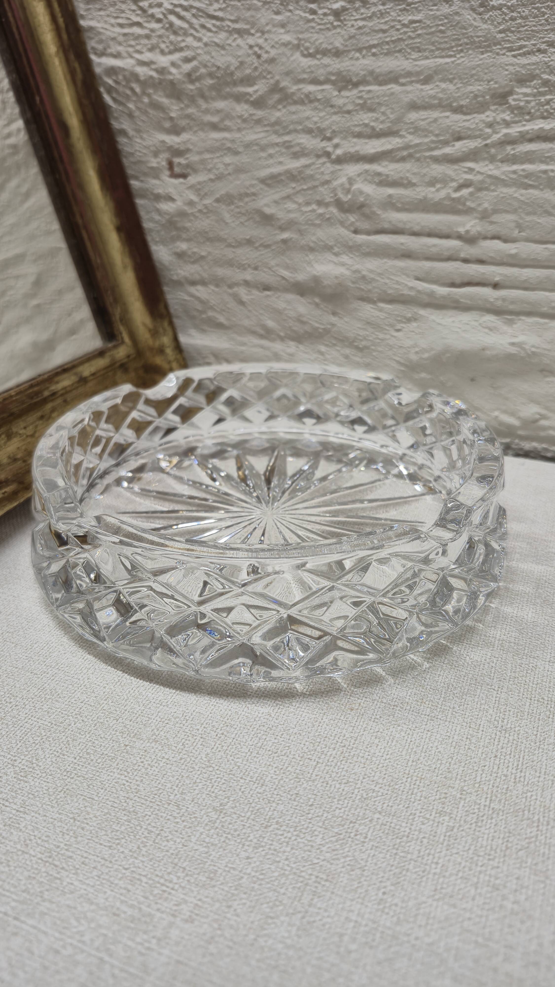 Chiseled glass ashtray