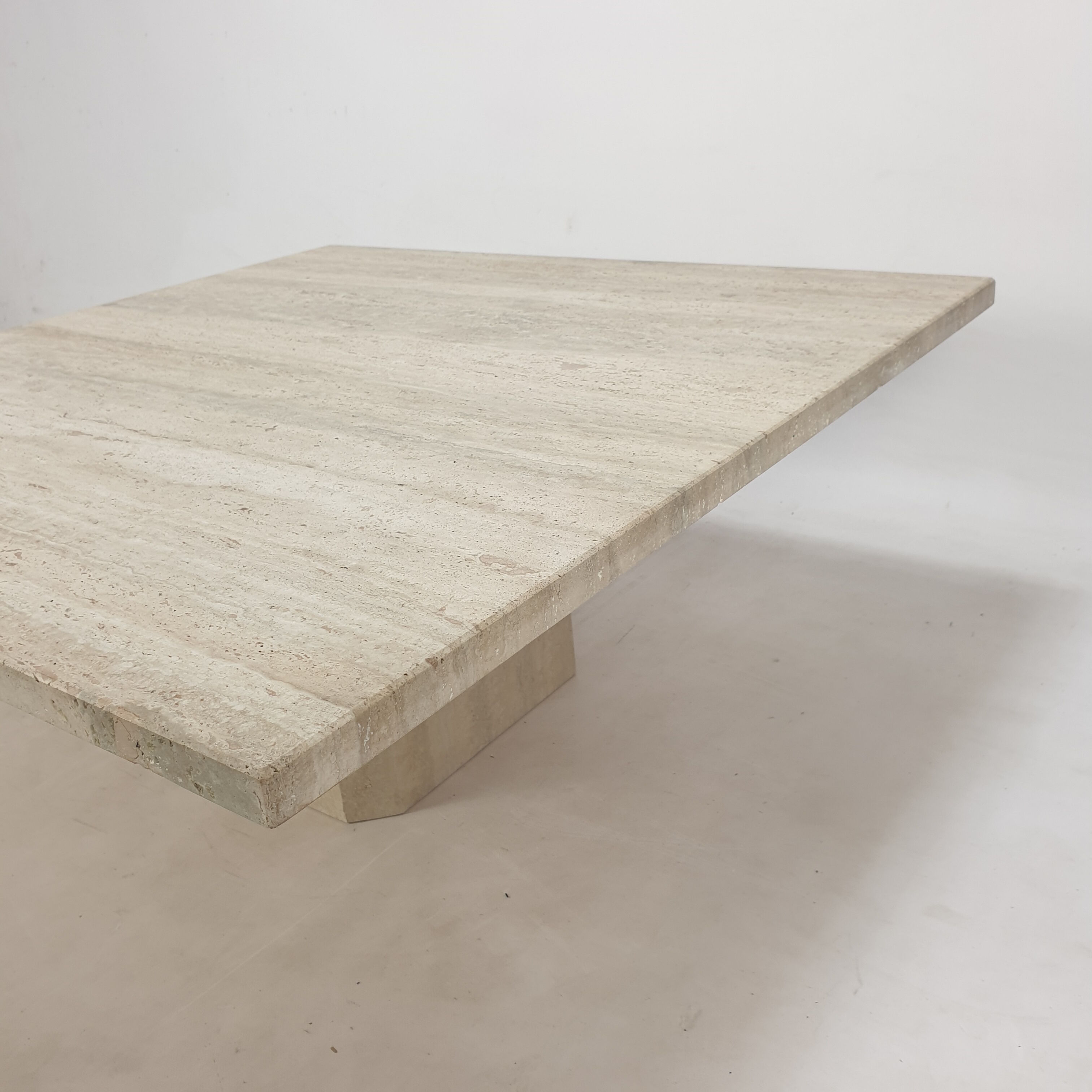 Italian travertine coffee table, 1980s