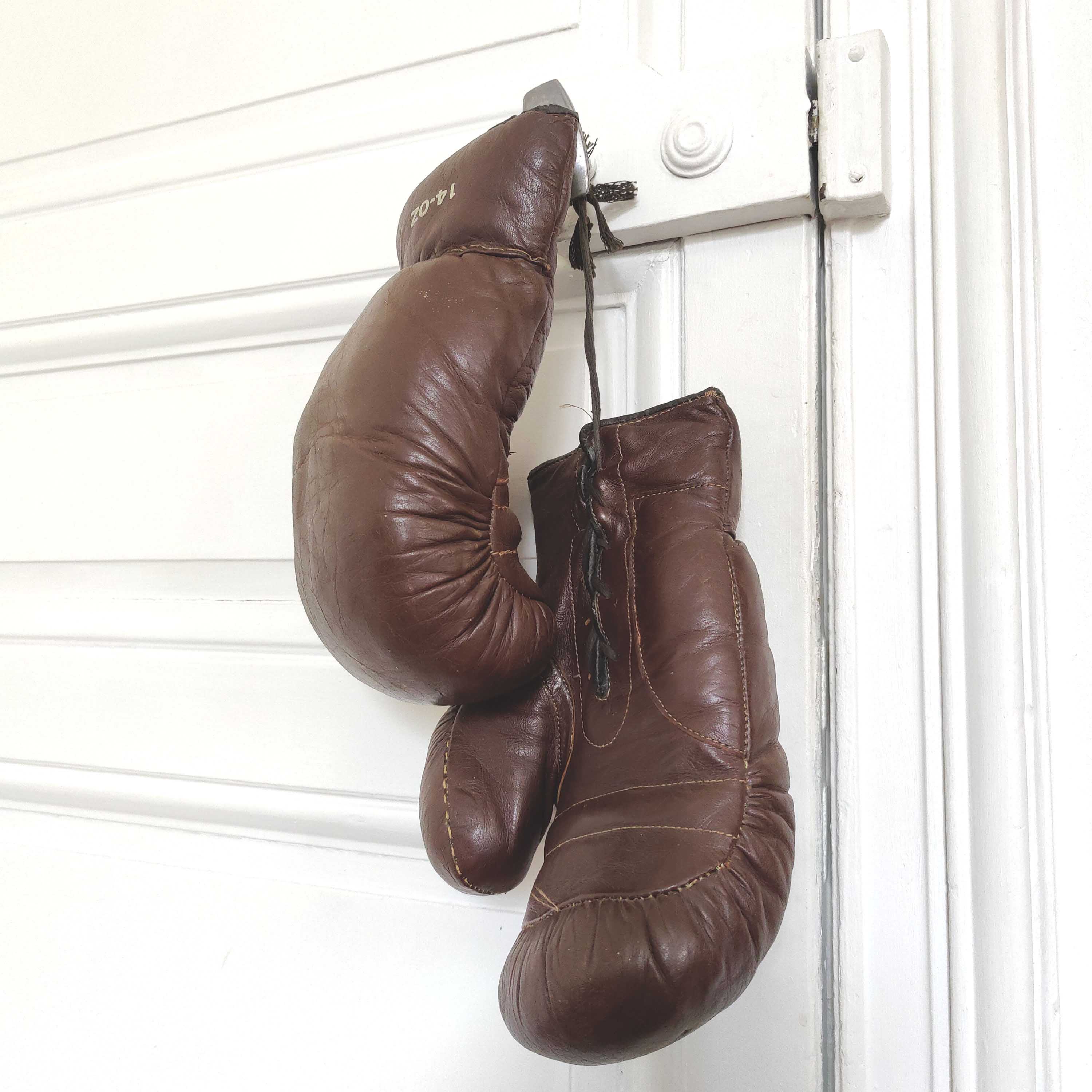 Vintage leather boxing gloves