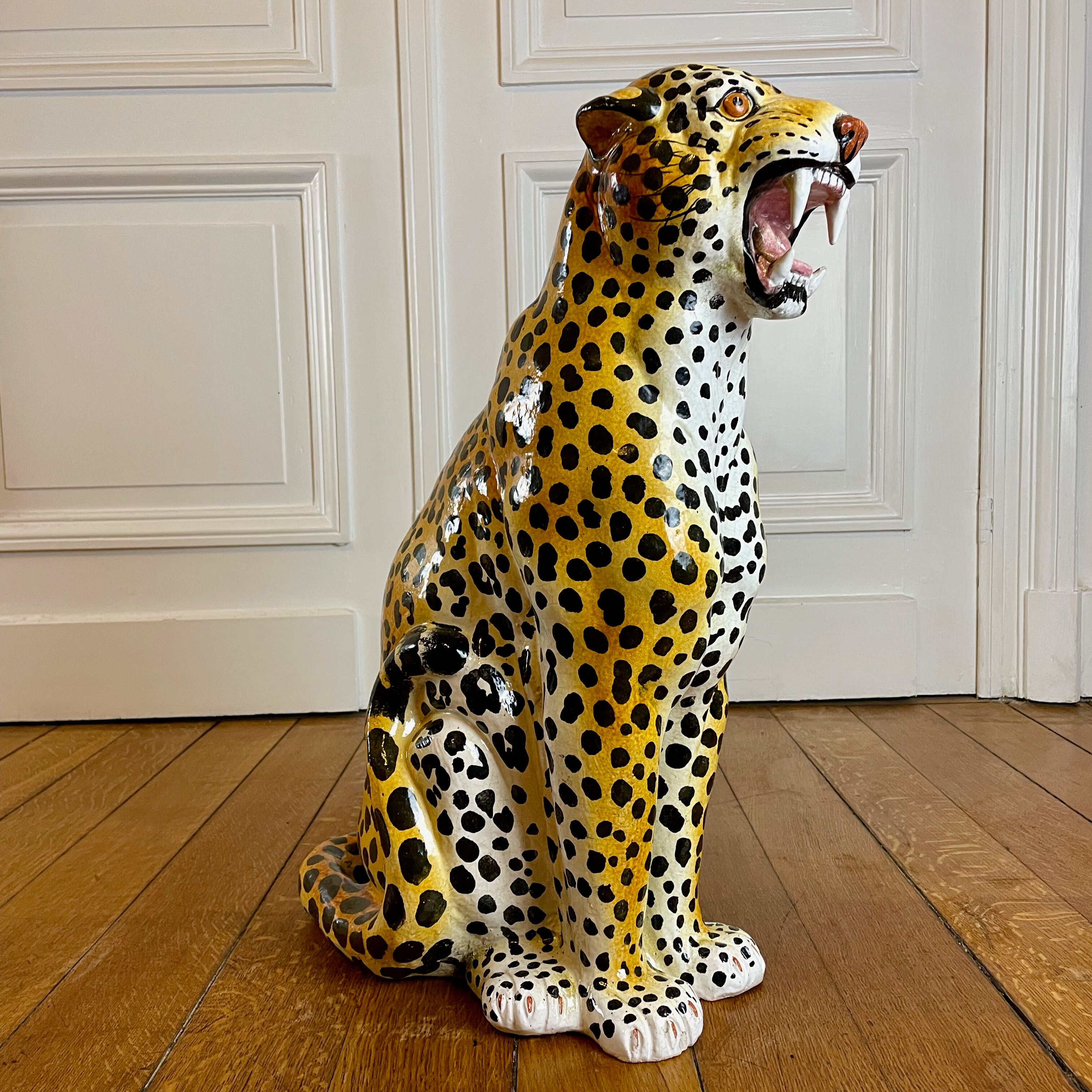 ceramic leopard, Italy, 1970