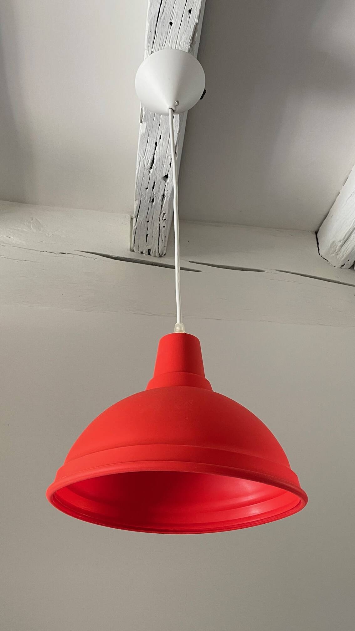 Red geometric pendant light