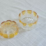 Amber and transparent crystal box Val Saint-Lambert Art Deco