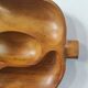 Vintage carved wooden aperitif platter – 4 compartments