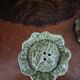 Vintage cabbage barbotine salt and pepper shaker duo