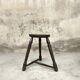 Vintage brutalist wooden tripod stool