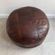 Vintage dark brown patchwork ottoman / poof