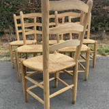 Set of 6 straw chairs
