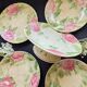Exclusive antique dessert service in faience/terracotta with slip from 1900.