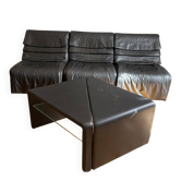 Canapé cuir 3 places de sede et table basse