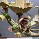 Tole Ceramic Flower Italian Chandelier 1960’s 
