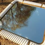 Table basse en céramique et verre miroir par Tommaso Barbi, Italie, années 1960