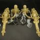 Pair of Louis XVI style tassel sconces, early 1900s - bronze & glass