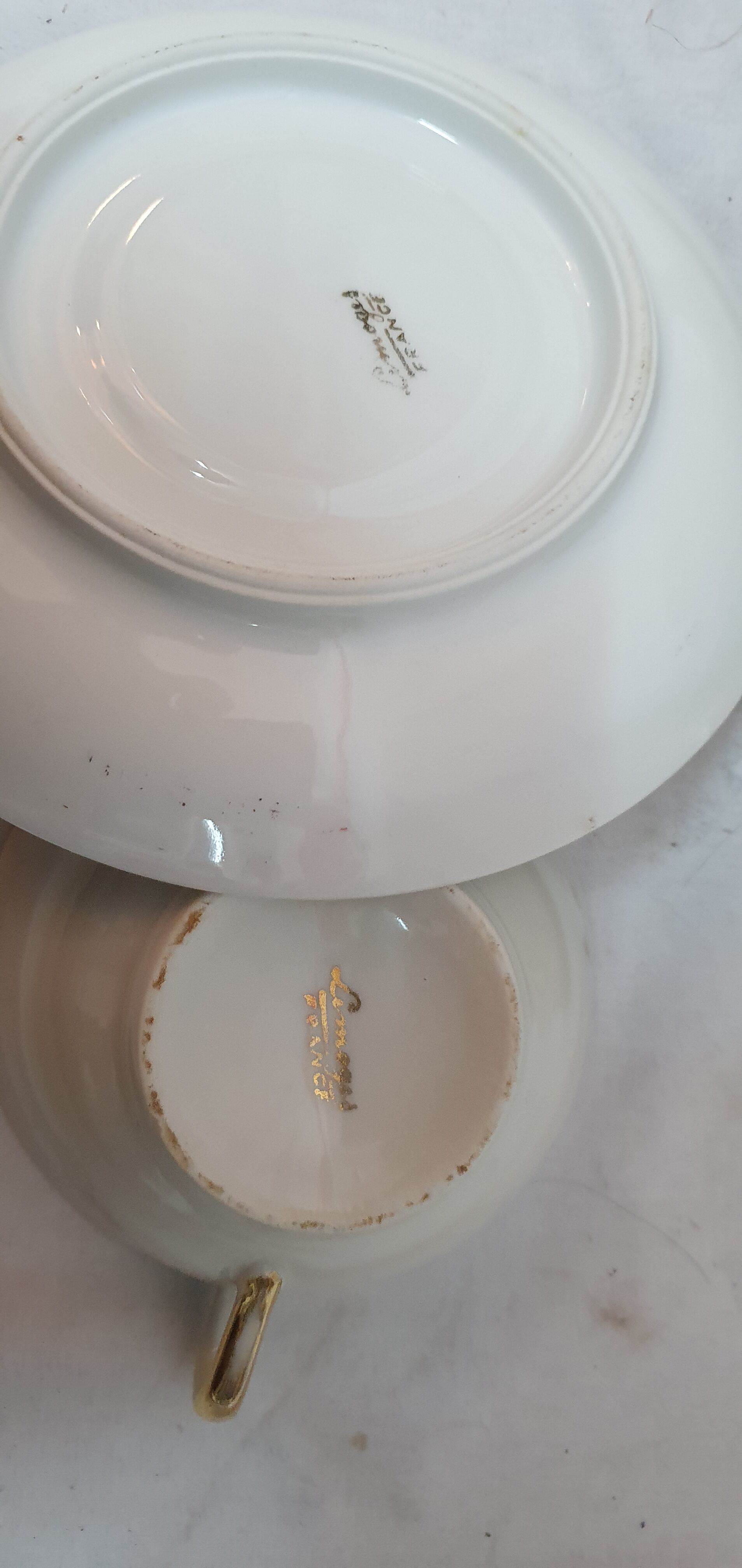 4 tasses à thé,  Limoges, 1960