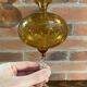 East German GDR Mouth-Blown Amber Art Glass Vase with Swirled Ribbing Texture, Possibly by Lauscha