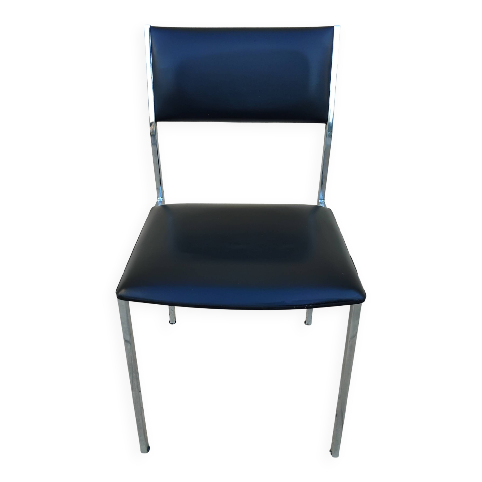 Vintage LAFARGUE chair, 1970s design, chrome.