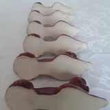 6 ceramic poodle dog knife holders