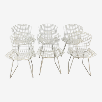 Series of 6 wire chairs by Harry Bertoia for Knoll International