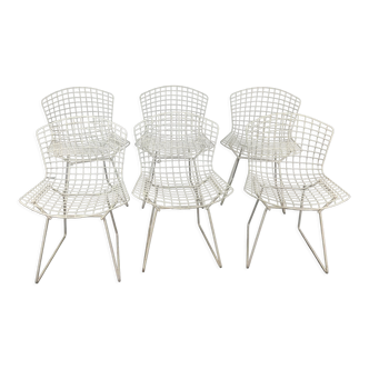 Series of 6 wire chairs by Harry Bertoia for Knoll International