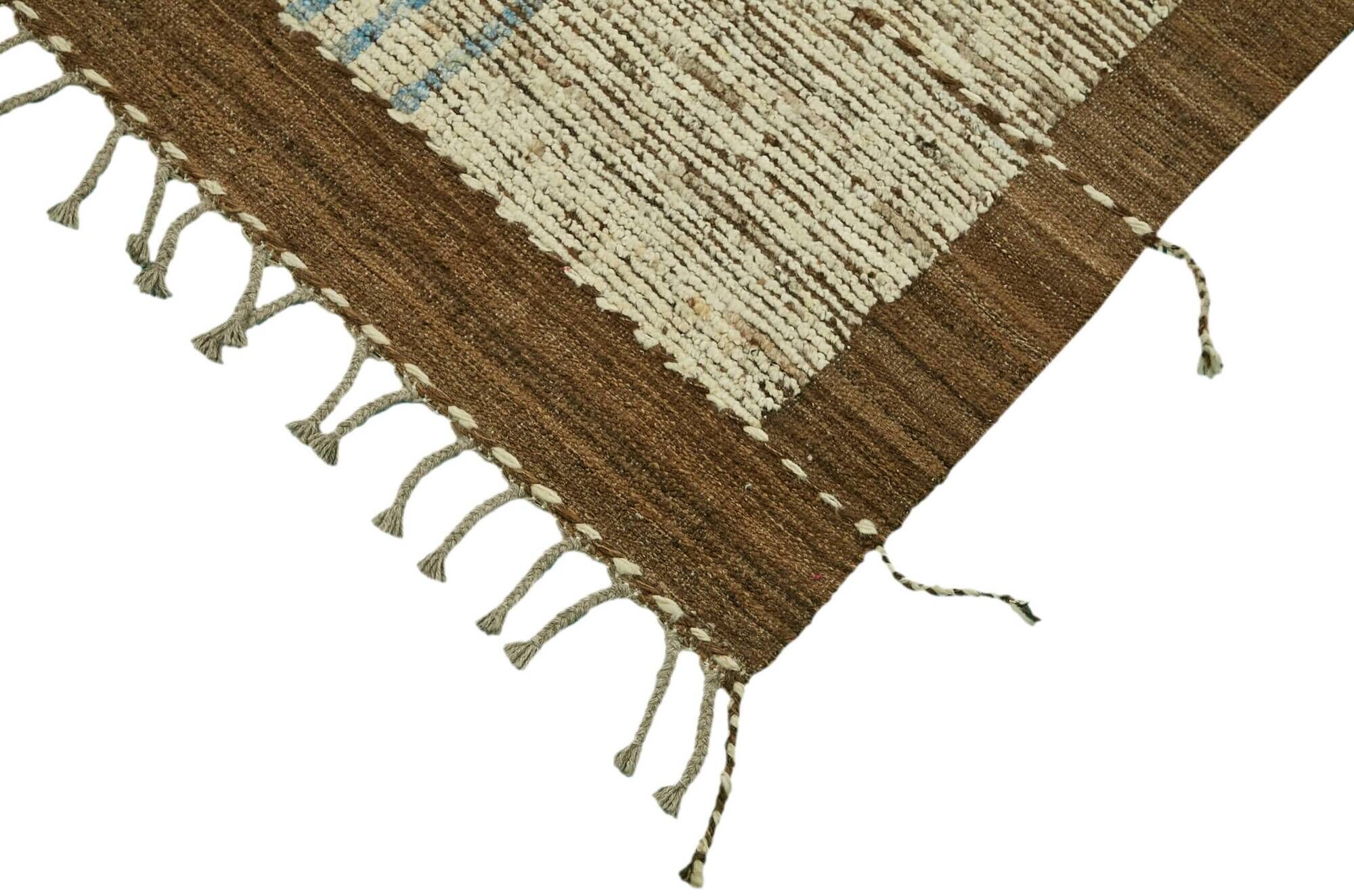 Handwoven Tribal One of a Kind 286 cm x 380 cm Brown Wool Carpet