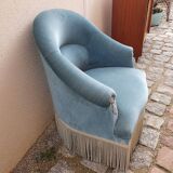 Fauteuil crapaud bleu