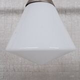 Opaline Mid-Century French Conical Pendant Light