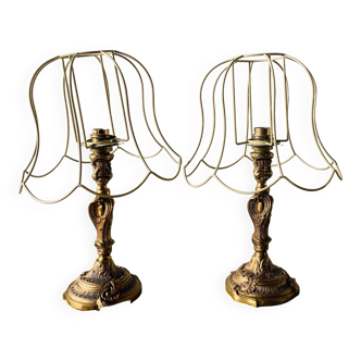 Pair of vintage brass lamps