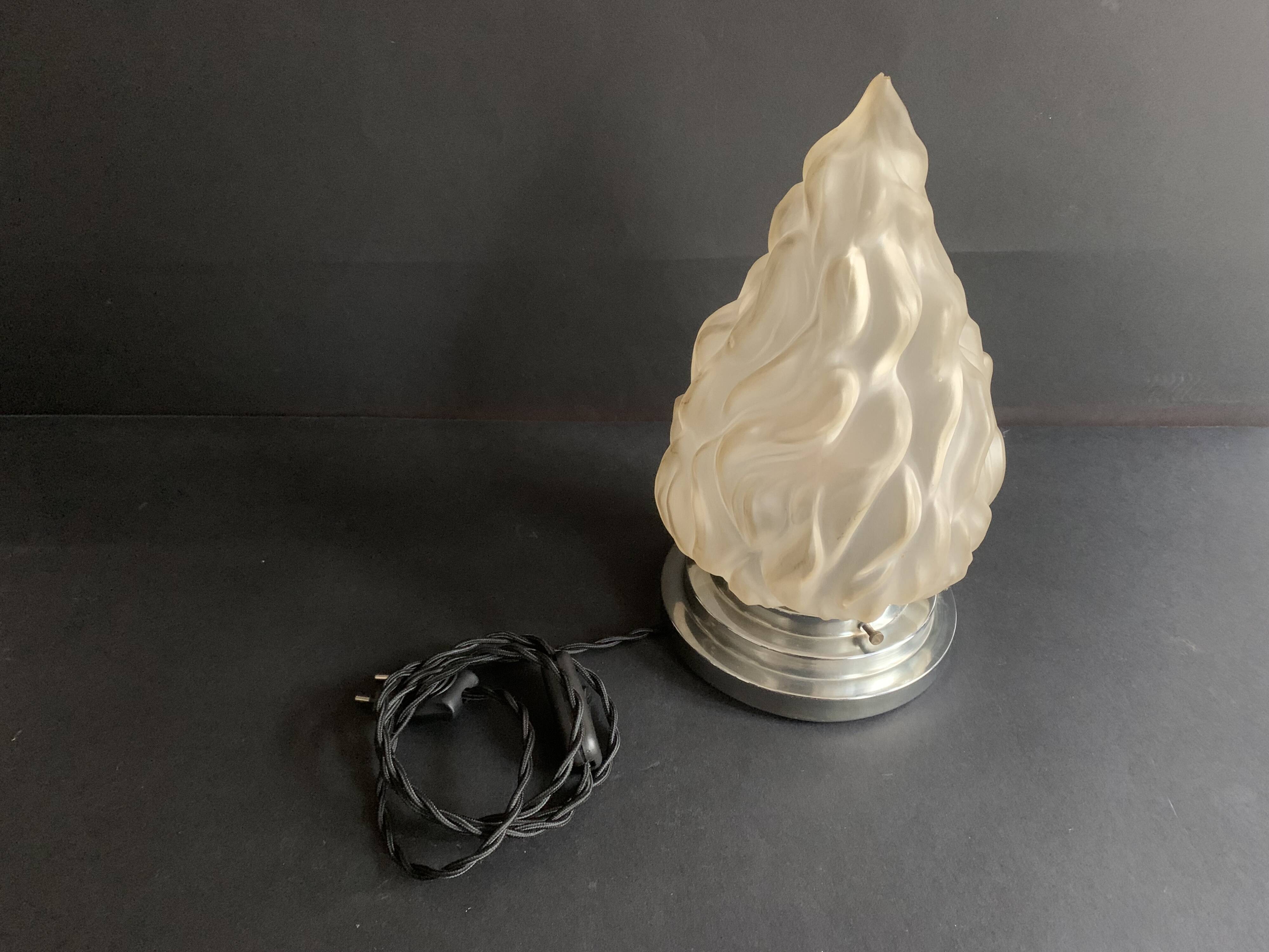 Large Art Deco flame globe lamp or ceiling light, 1920