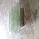 Vesta wall light in striped raw crystal with satin stainless steel support by Albano Poli for Poliarte.