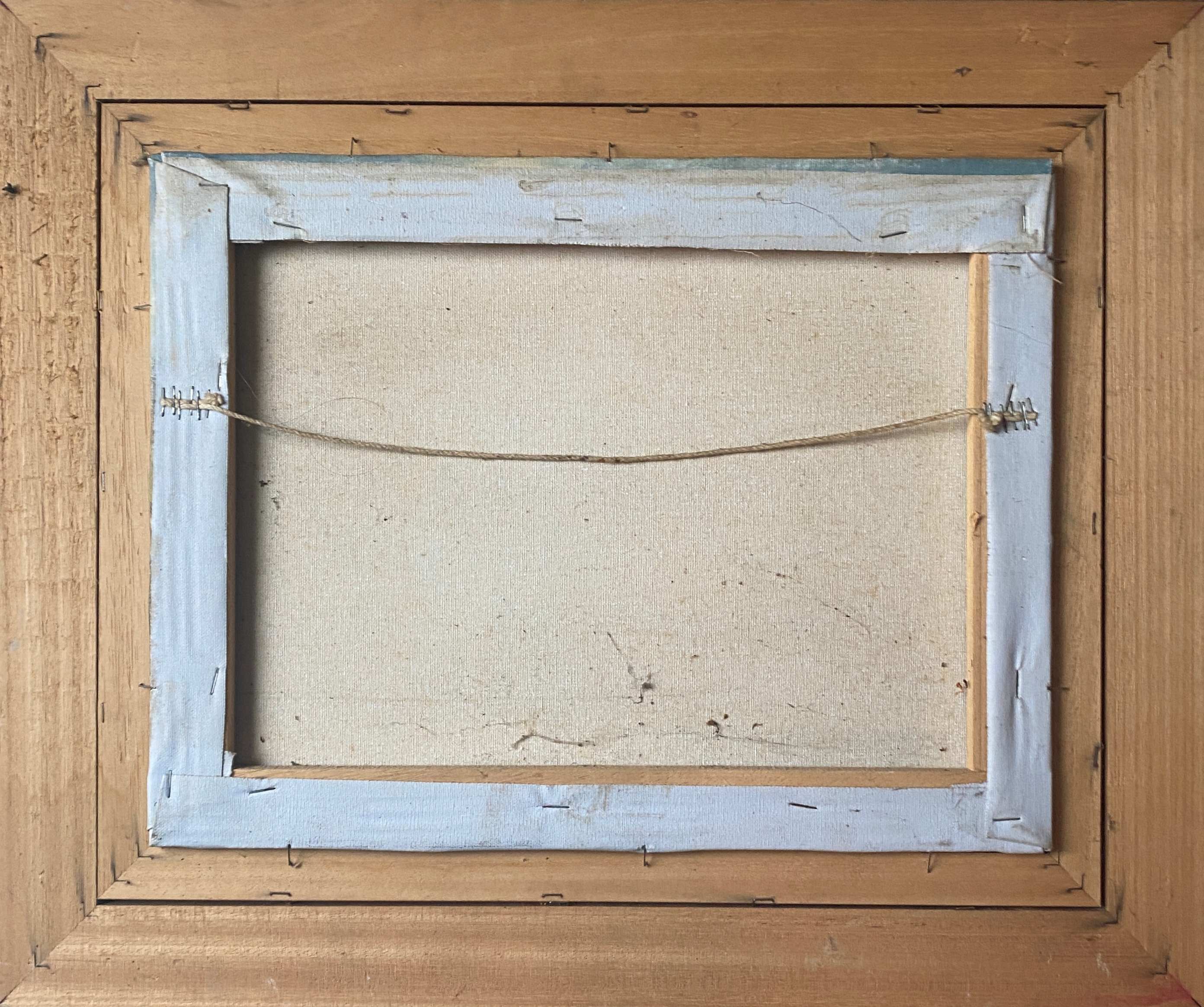 Table HST "animated pastoral landscape" HST signed (to be deciphered) + frame