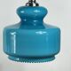 Suspension lustre globe in blue opaline glass from the 1970s.