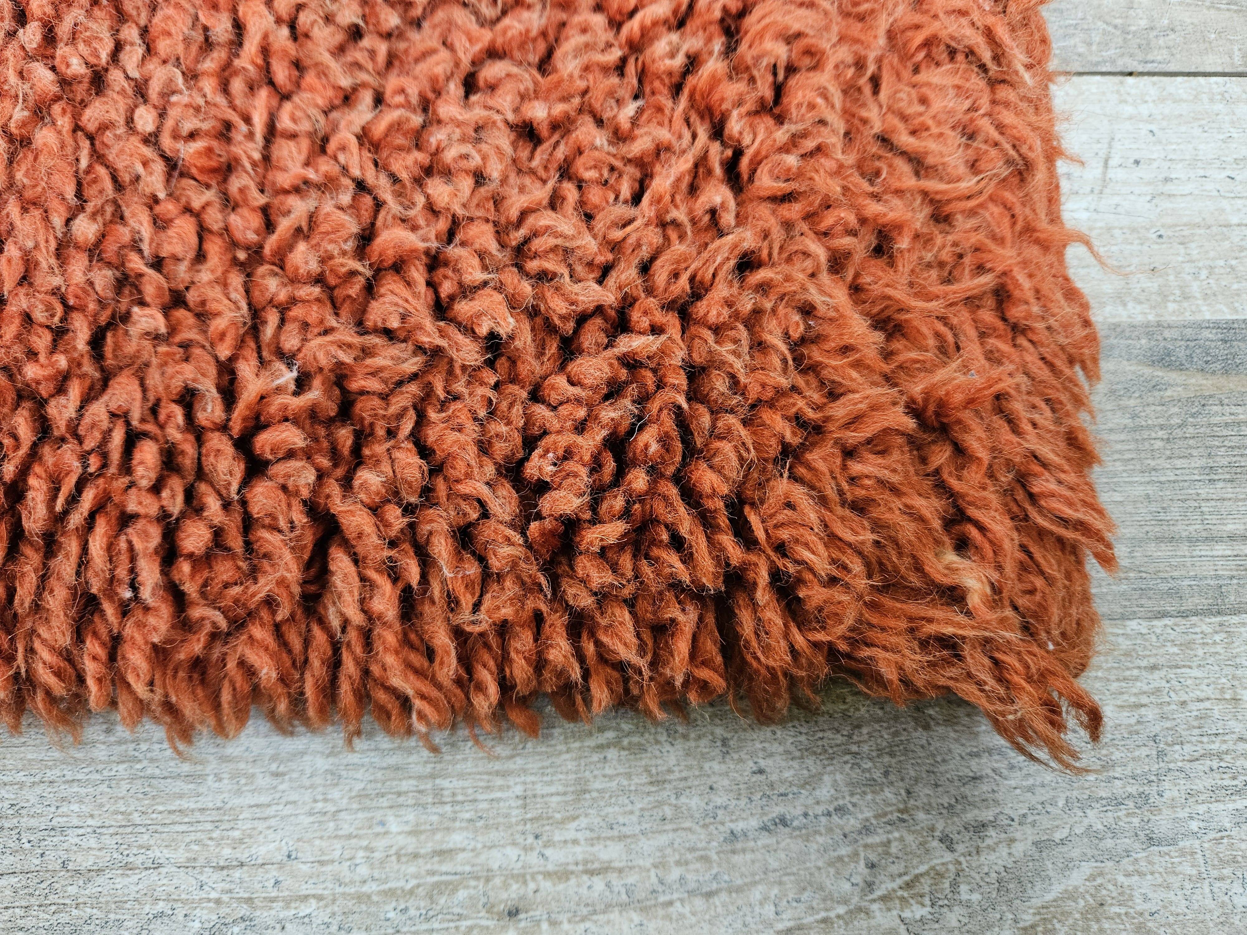 Vintage 70's Italian Red Wool Rug