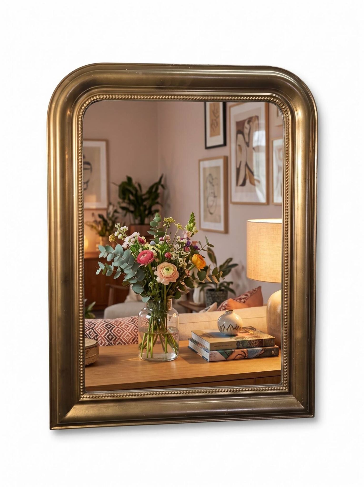 Miroir style Louis Philippe doré,  100×74cm
