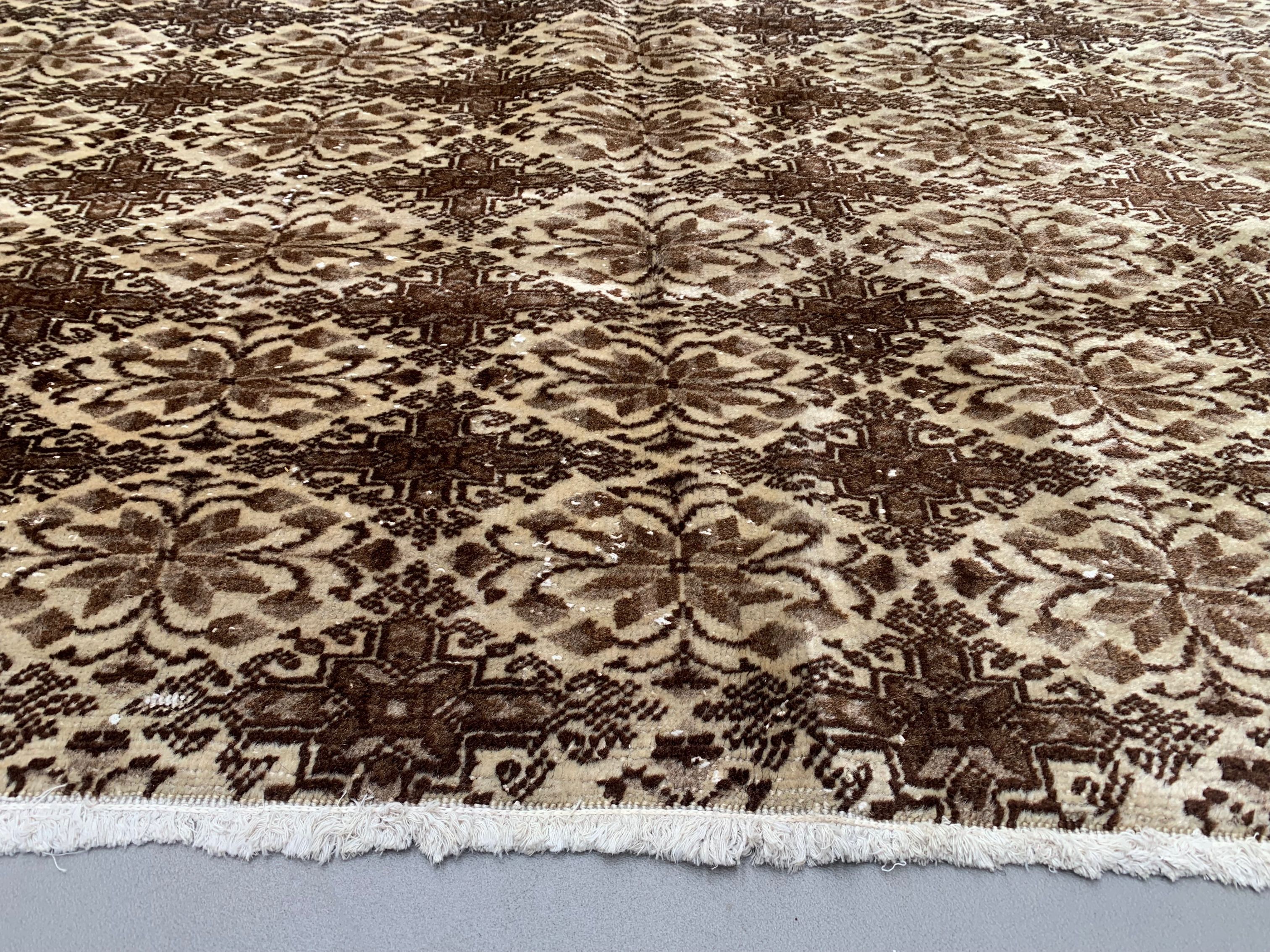 Vintage Turkish rug, tribal wool carpet, 272x200cm