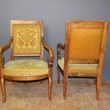 Pair of 19th century walnut restoration armchairs