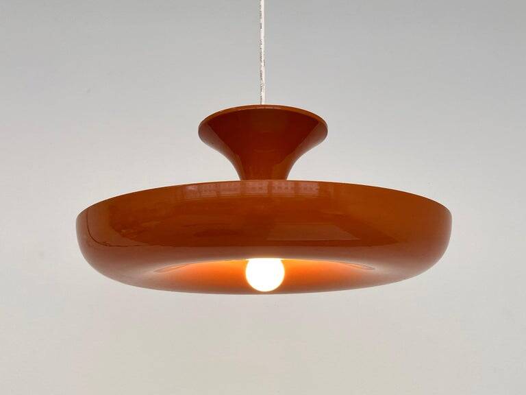 Very rare midcentury orange pendant, Denmark, 1970