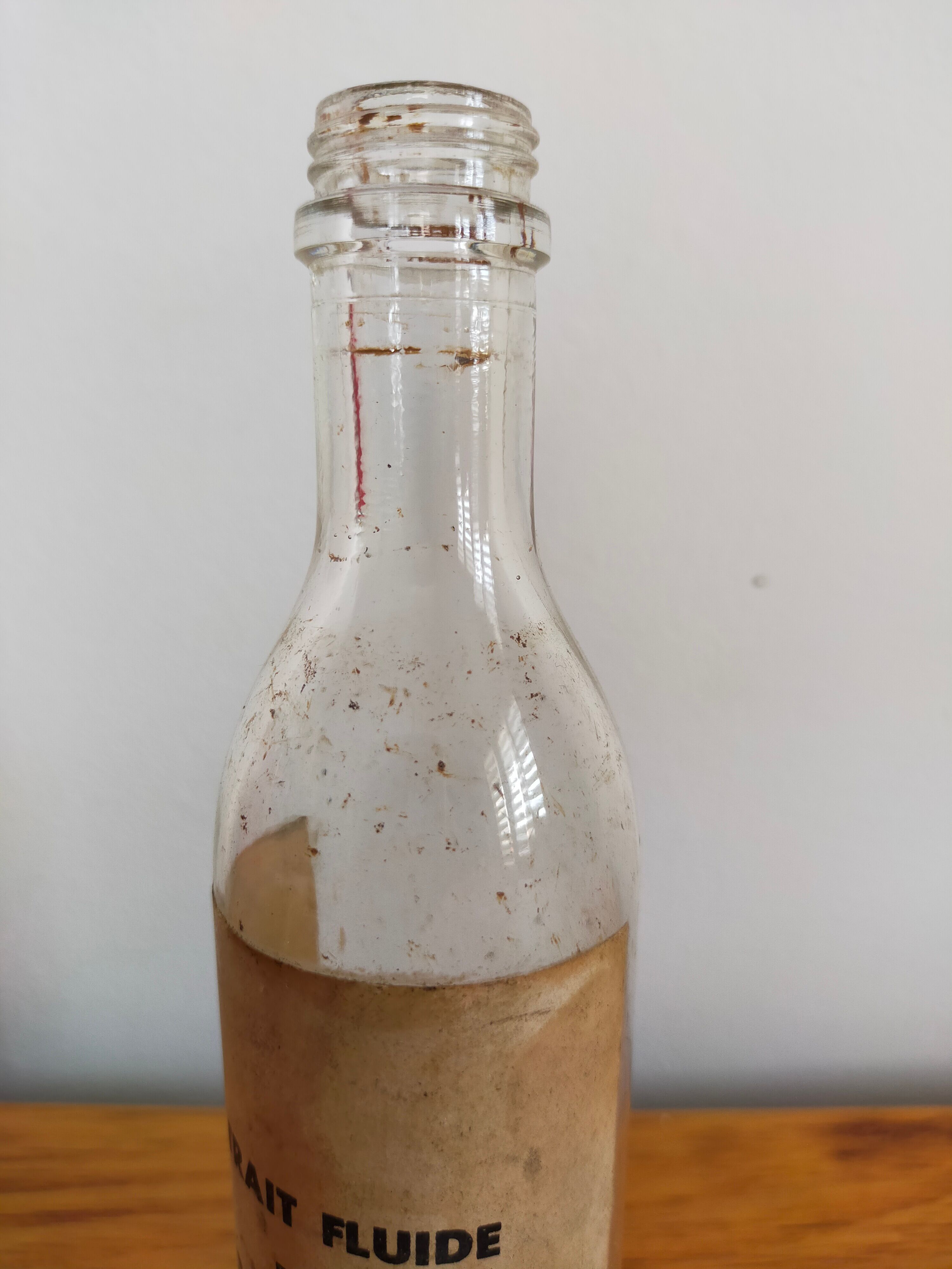 Bottle or old bottle in vintage glass apothecary pharmacy curiosity