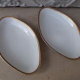 1 saucière 2 raviers Limoges porcelain golden border