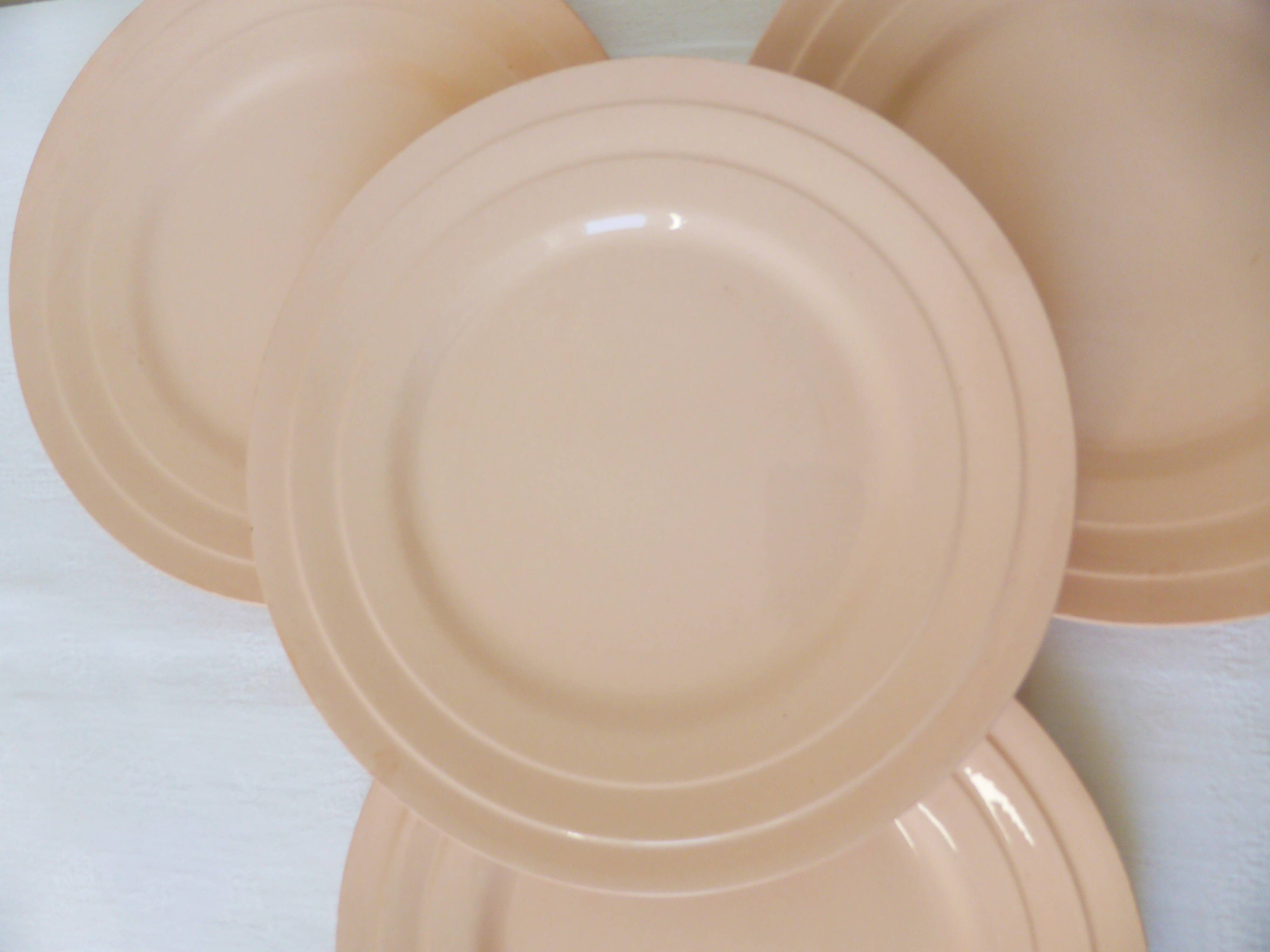 4 vintage art deco dessert plates 210685