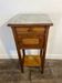 Provincial oak furniture, marble top, ceramic interior.