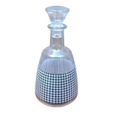 Glass carafe with Vichy decoration