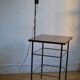 Vintage modernist reading floor lamp with table Poland 1960