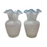 2 Vintage Murano Vases Swirl, 1970s